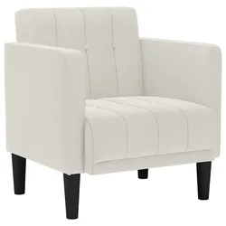 vidaXL Sessel mit Armlehnen Creme 53 cm Samt