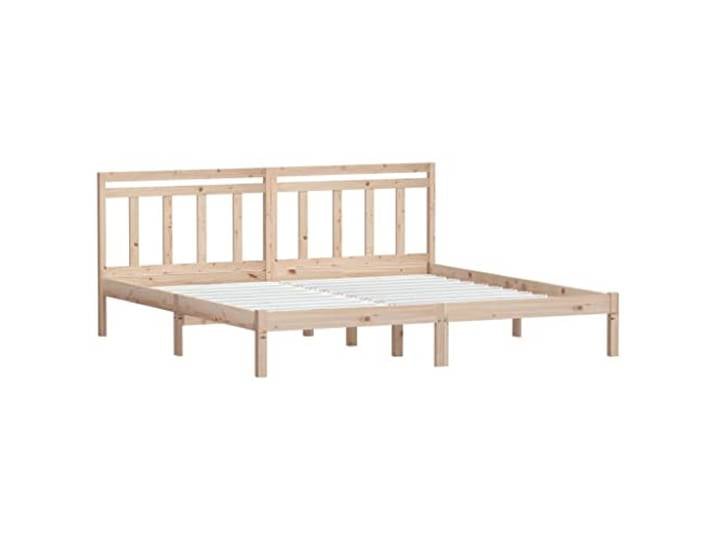 KTHLBRH Bettgestell aus massivem Kiefernholz, 160 x 200 cm Bettgestell mit Kopfteil, Lattenrost im Lieferumfang enthalten, Matratze nicht im Lieferumfang enthalten
