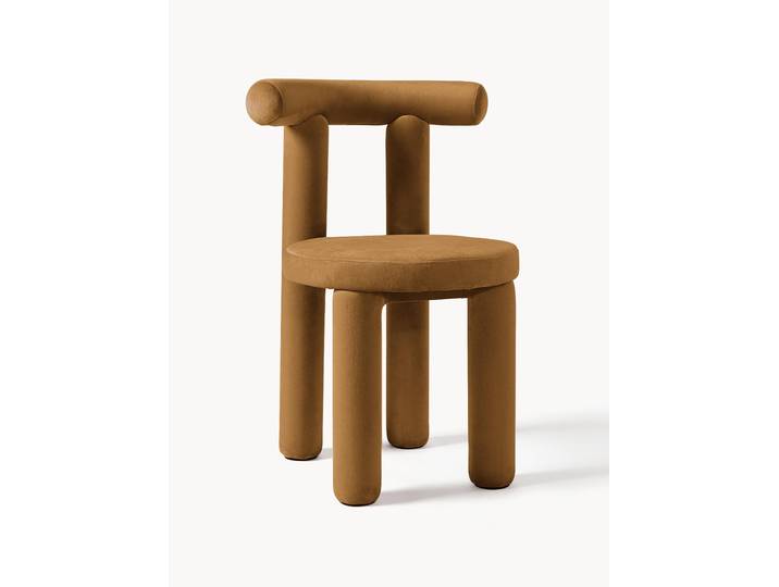 Chaise rembourrée en velours Calan