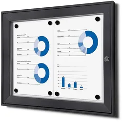 Schaukasten 2x A4 anthrazit RAL7016 Alu Infokasten Plakatschaukasten wetterfest aussen 2xA4 Schaukasten anthrazit