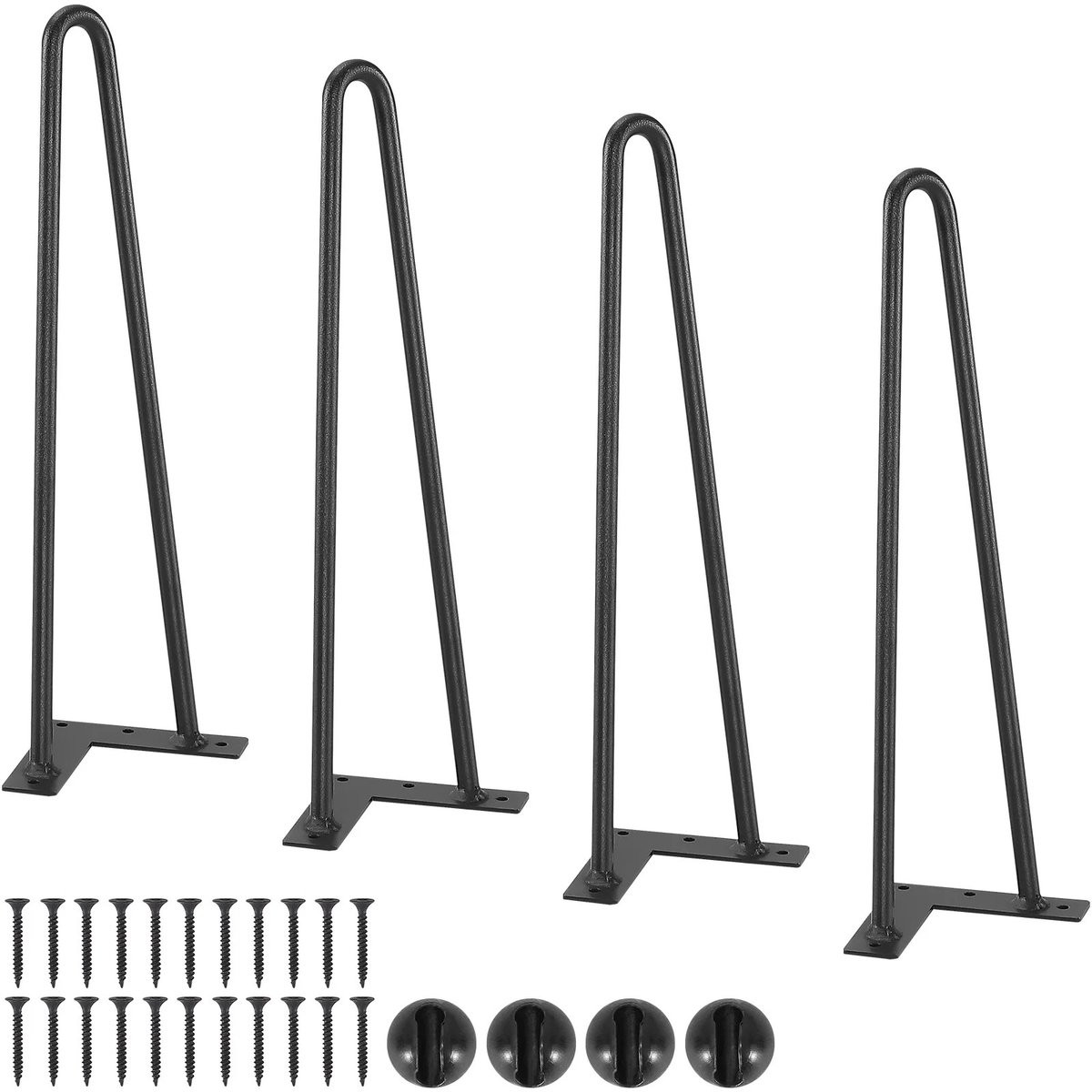 MakkelijkMooi Haarspeld Eettafel Poten Set - Zwart - Hoogte: 71 cm