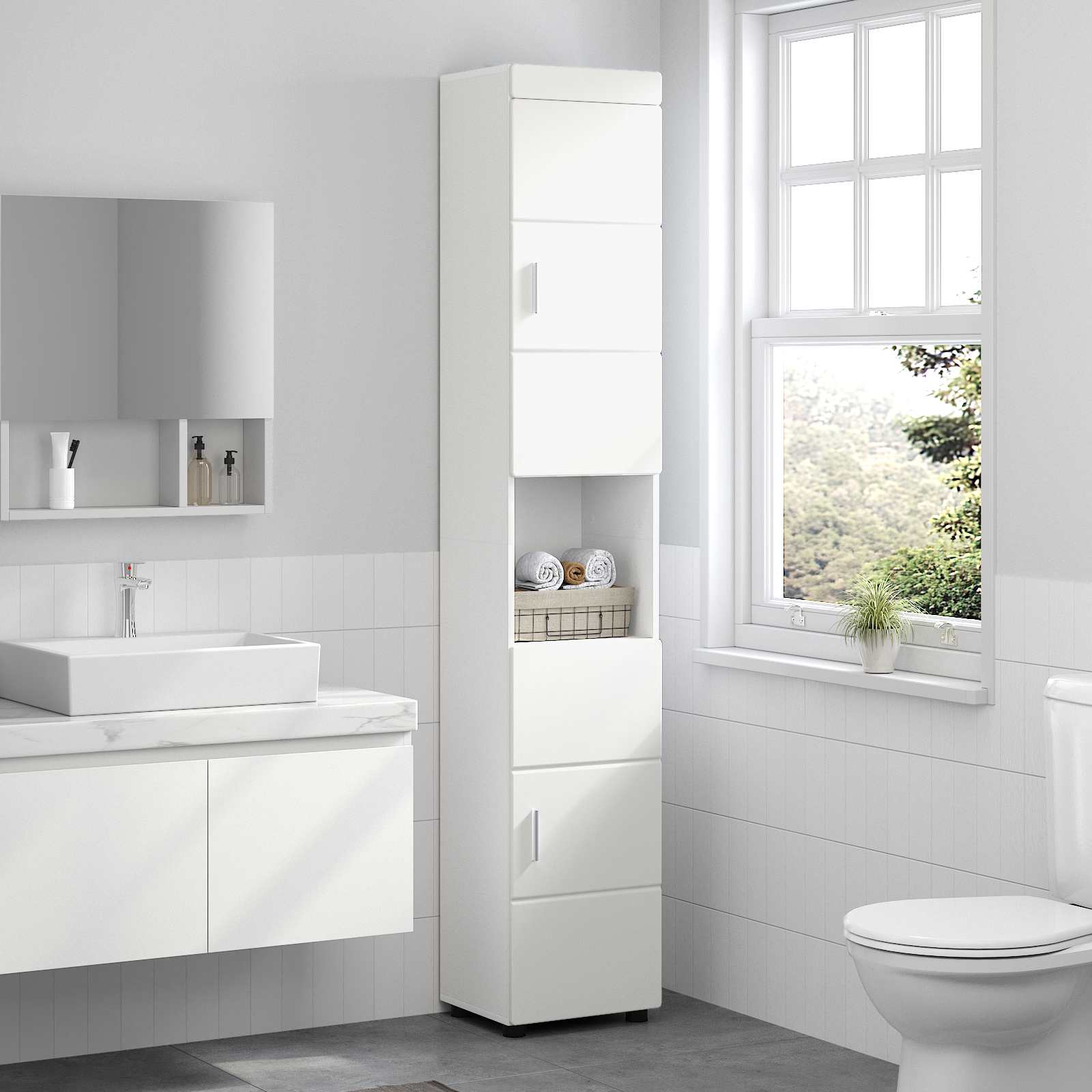 vidaXL Ensemble d'armoire de salle de bain TULUM Blanc