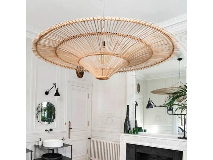Nouveau rotin suspension Vintage design Luminaire Restaurant salle à manger Bar luminaires rétro décor à la maison lustre moderne