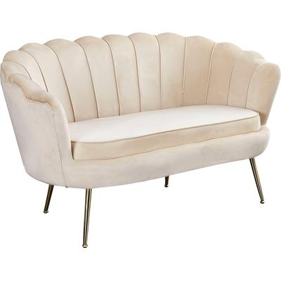 2-Sitzer SALESFEVER "Clam Komfort-Duo-Sitz", beige, B:136cm H:78cm T:76cm, Samtvelours (100% Polyester), Sofas, Muscheldesign-Breite 136 cm: Pure Extravaganz