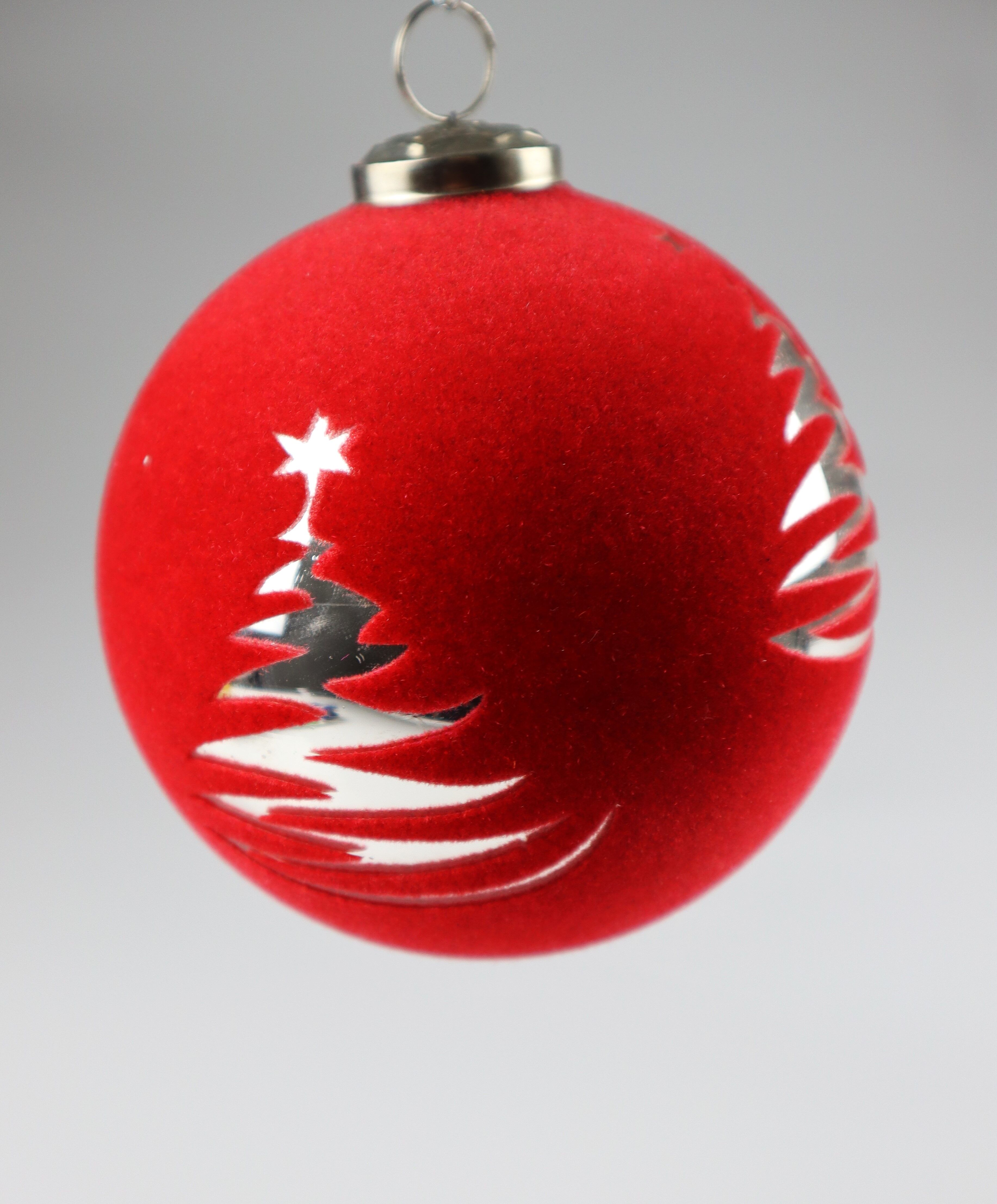 Weihnachtsbaumkugel AM DESIGN "aus Glas, Ø: 8 cm", rot, Ø:8cm, Glas, Weihnachtsbaumkugeln, Weihnachtsbaumkugel, 6er Set