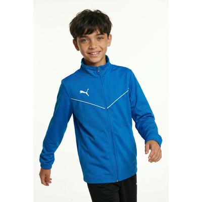 Trainingsjacke PUMA "TEAMRISE TRAINING POLY JACKET JR", Kinder, Gr. 164, blau (electric blau lemonade), Piqué, Obermaterial: 100% Polyester, unifarben, regular fit normal, Jacken Trainingsjacke, für Jugendliche, mit Reißverschluss, DryCELL Technologie