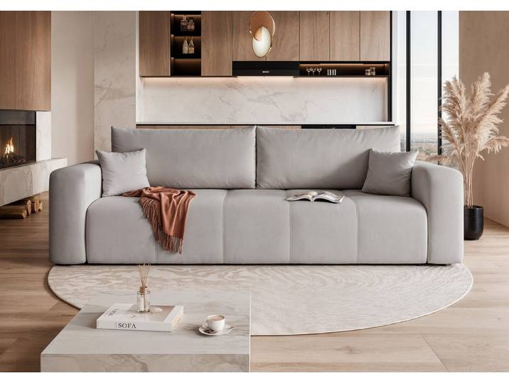 yourhouse24 Sofa PEDRO Kompakte Design – Mit Schlaffunktion & Bettkasten, mit Schlaffunktion und Bettkasten, Seite universal