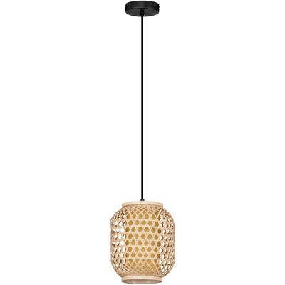 NOVA LUCE Pendelleuchte "ASMA", beige (natur, schwarz), 1, Ø 20cm H: 150cm, 1 Stk., Leuchten, Pendelleuchte