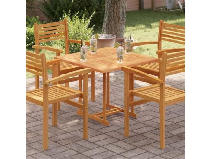 POUFGDR Tischplatte aus massivem Teak, quadratisch, 80 x 80 x 2,5 cm Langlebiges Holz, wetterfest, glatt geschliffen, leicht zu reinigen, für Garten, Restaurant, Café