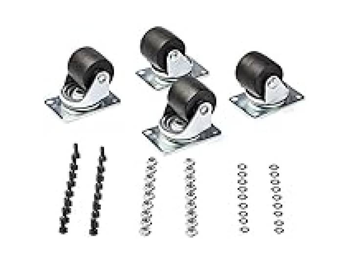 StarTech Kit 4 Roulettes Robustes M6 50mm, Rack 4 Montants (RKCASTER2)