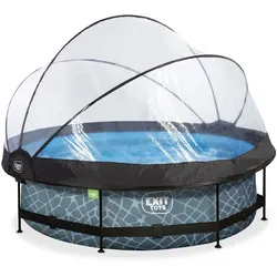 Exit Toys EXIT Stone Pool ø300x76cm mit Filterpumpe und Abdeckung - Grau