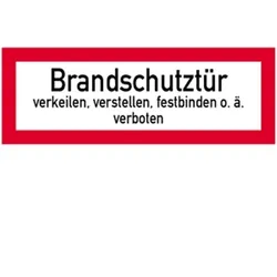 Aufkleber Brandschutztür verkeilen...verboten, Folie, 297x105 mm
