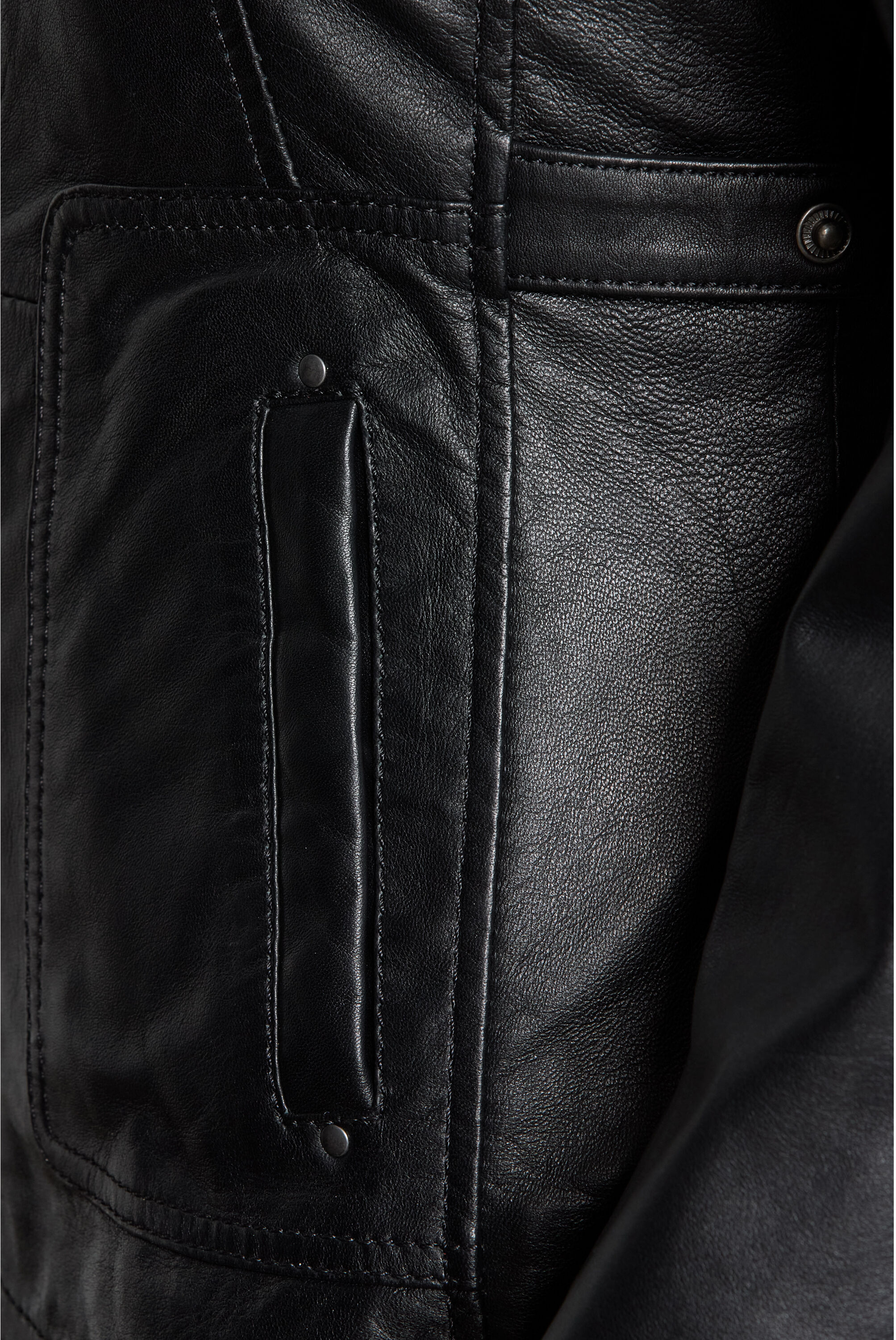 Lederjacke BUGATTI "bugatti Lederjacke", Damen, Gr. 46, schwarz, Obermaterial: 100% Lammleder LEL., uni, regular fit, Jacken Lederjacke, sportives Design