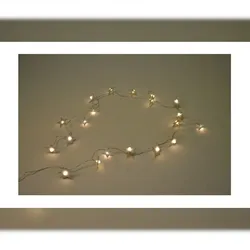 BURI Lichterkette 20 LEDs Weihnachtsdeko Stern Blüte Hochzeit Leuchtdeko Batterie Stern/Stoff