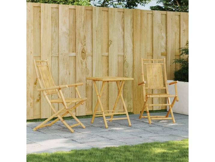 vidaXL 3-tlg. Bistro-Set Bambus