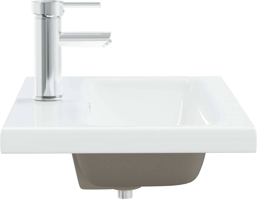 vidaXL Lavabo encastré avec robinet 61x39x18 cm céramique blanc