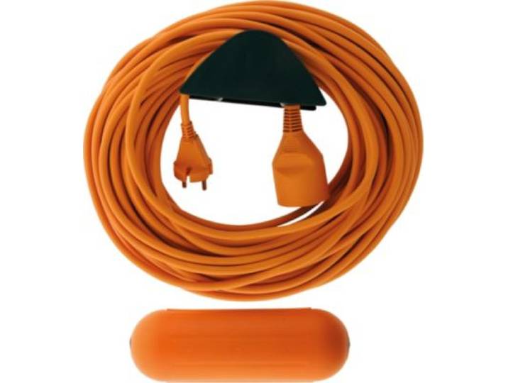 Zenitech - Multiprise Jardin 25m 2x1.5 +Support+Boitier Orange