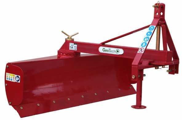 Niveleuse pour tracteur GeoTech DL180 à rotation lame 360° et Bras orientable