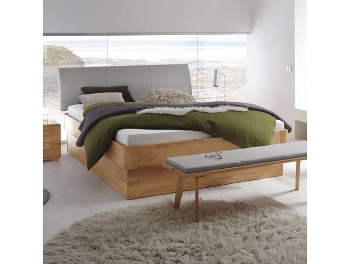 Bett Ballina Komfort Kernbuche Massivholz mit Bettkasten 180x200cm