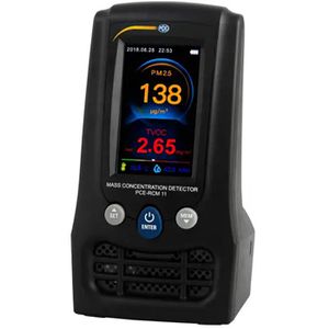 PCE Luftmessgerät RCM 11, stationär, Messung von Feinstaub, HCHO, TVOC, mit Ampel, Alarm & Akku