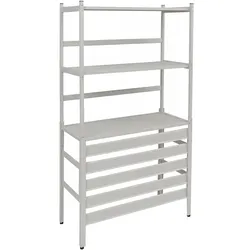 PROREGAL Aluminium Verkleidung für Klimaanlage/Wärmetauscher | HxBxT 163x90x38cm | Abdeckung Schutzgitter Regal | Grau-Weiß