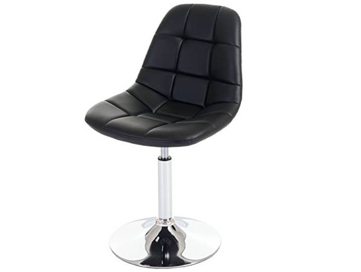 CHEFGASTRO 2er-Set Esszimmerstuhl HxBxT 84x47x50cm Sitzhöhe 46cm Chrom Kunstleder Schwarz Stuhl Drehstuhl