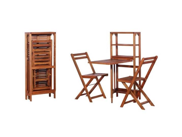 Ensemble repas de jardin pliable 3 pcs - Set bistrot - Ensemble Table et Chaises Bois d'acacia solide *3947594 *