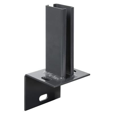Pfostenträger ALBERTS, grau, B:12cm, Stahl, Bodenanker, für Zaunpfosten 60x40 mm auf L-Randsteinen, Platte 120x120 mm
