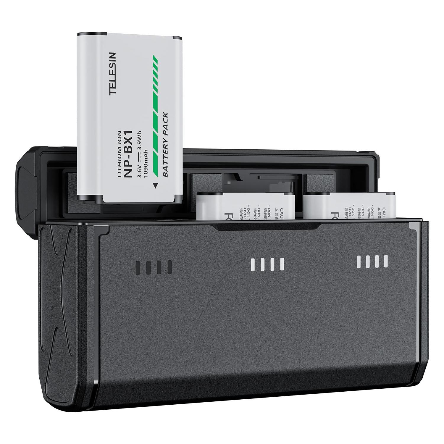 Telesin multifunctional pocket charger and 2pcsNP-BX1 Camera battery kit for NP-BX1 Camera Battery (CMR-001)