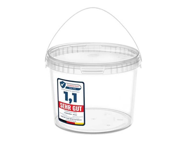 Garronda Eimer mit Deckel 3 Liter 100 Stück Aufbewahrungsbehälter GD-0072 Transparent, für die Lagerung von Lebensmitteln und chemischen Produkten, kompakter Plastikbehälter für Haushalt und Gewerbe