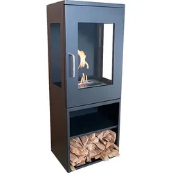 Ethanol-Kaminofen CACHFIRES Cheyenne, Stahl Schwarz, 2 KW