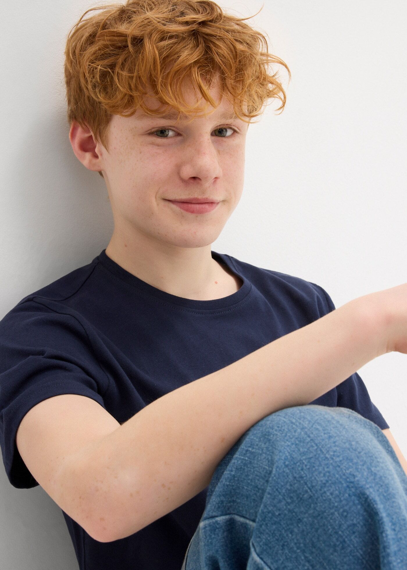 T-Shirt BONPRIX, Jungen, Gr. 152/158, blau (dunkelblau, jeansblau, perlblau), Obermaterial: 100% Baumwolle, Shirts T-Shirt, aus hautfreundlicher Baumwolle, mit Rundhalsausschnitt, Kurzarm-Design dunkelblau, jeansblau, perlblau 152/158