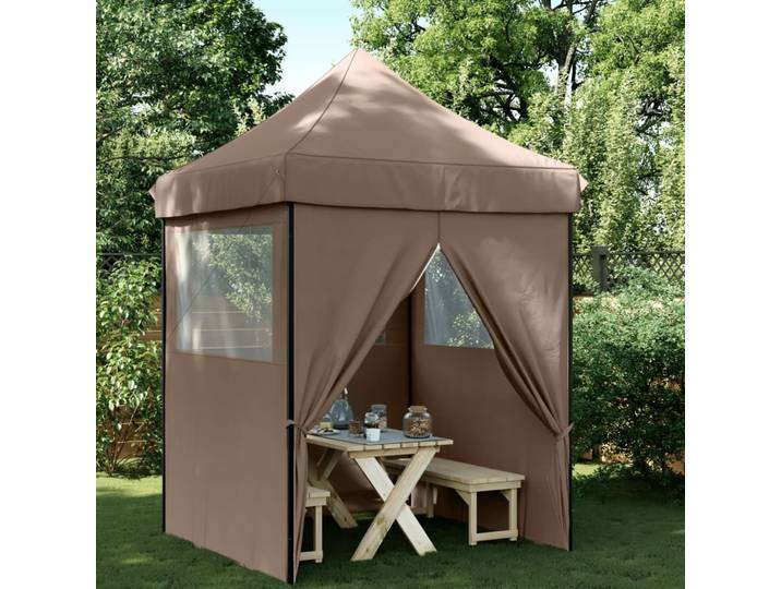 Tente de fête pliable avec 4 panneaux latéraux, auvent de camping familial, tente pliable portable, protection solaire, pergola imperméable