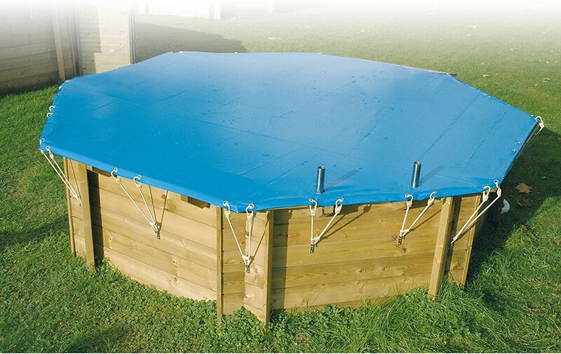 Bâche d'hivernage pour piscine bois Ubbink hexagonale - Sunwater / Azura 4,10m hexagonale