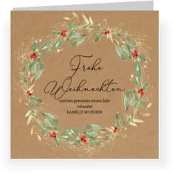 Weihnachtskarte: Rustikale Weihnacht mit Foto in Kraft Look
