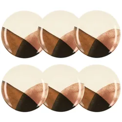 Novastyl - Set aus 6 flachen Gaia-Tellern 26 cm aus Steingut