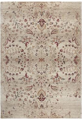 Alora Decor Euphoria Cream, Beige, Brown, and Red Wool Rug