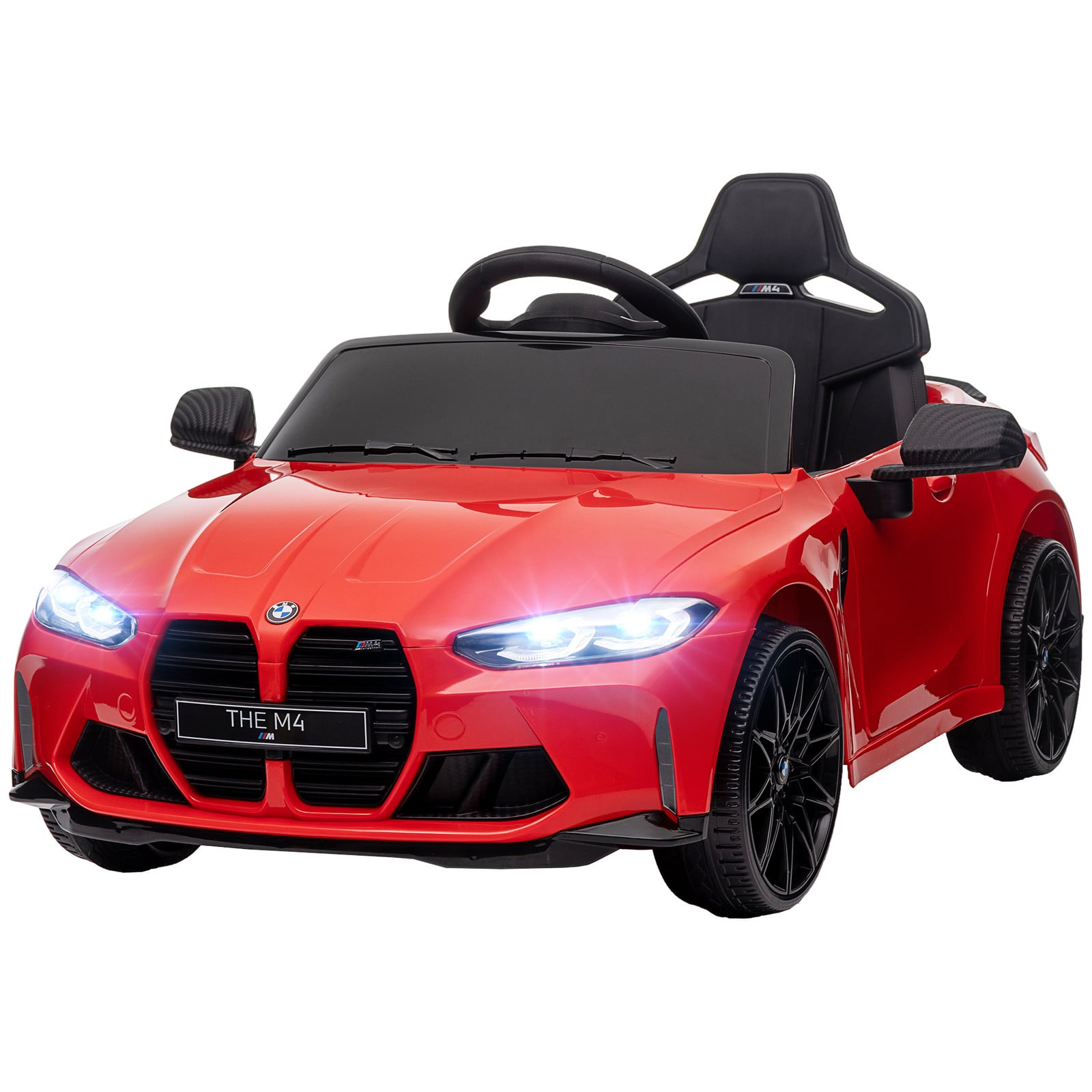AIYAPLAY Elektrische kinderauto BMW M4 met geluid en licht, rood