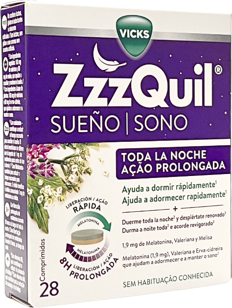 Vicks ZzzQuil Sono Ação Prolongada 28 comprimidos