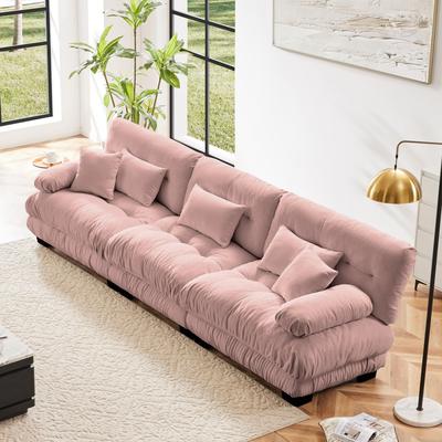 Loedds 3-Seat Chenille Modular Sectional Sofa with Deep Seats