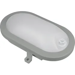 BLULAXA 49900 - Kellerleuchte Basis Fix Sensor oval, grau, IP54, 12W, 1200, lm,