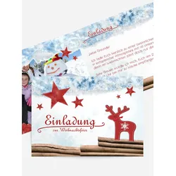 Weihnachtseinladung geschäftlich selbst gestalten mit Spruch und Fotos im Onlinedesigner bei Meine-Kartenmanufaktur.de