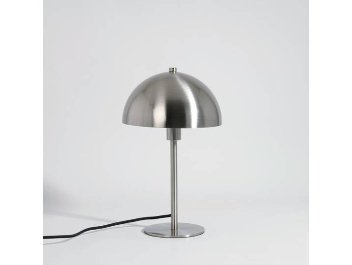 Pilzlampe aus silbernem Stahl