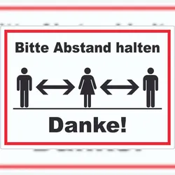 HB-Druck Bitte 1,5m Abstand halten Aufkleber A9 (37x52mm)