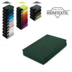 EXKLUSIV HEIMTEXTIL Jersey Spannbettlaken Premium  Marke Doppelpack  200 x 220 cm Dunkelgrün