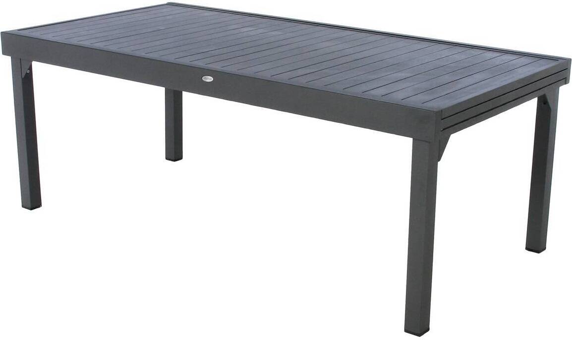 Ausziehbarer gartentisch "piazza" graphit 12-sitzer aus epoxybehandeltem aluminium - Hespéride