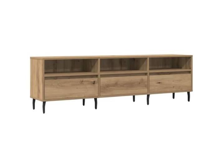 RJPLMFV TV-Möbel, Holz, 150 x 30 x 44,5 cm 6 Ablagefächer, stabile Platte, stabile Eisenbeine, leicht zu reinigen