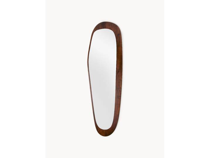 Miroir mural intégral avec cadre en bois d'acacia