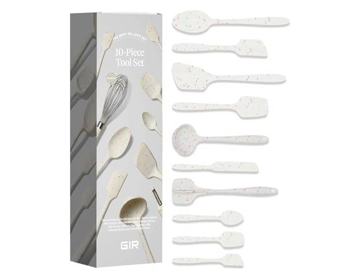 GIR: 10-teiliges Silikon-Kochgeschirr-Set mit Funken-Design Langlebige und vielseitige Küchenwerkzeuge Für antihaftbeschichtetes Kochgeschirr, Zubereitung von Mahlzeiten und Backen