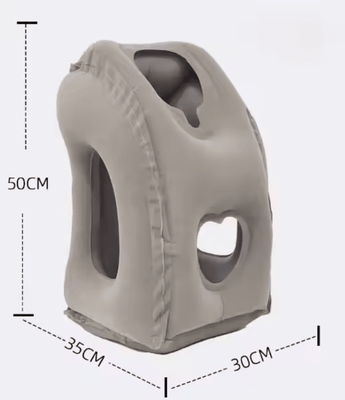 Inspire Essentials RestEase Inflatable Travel Pillow With Chin Support gray A